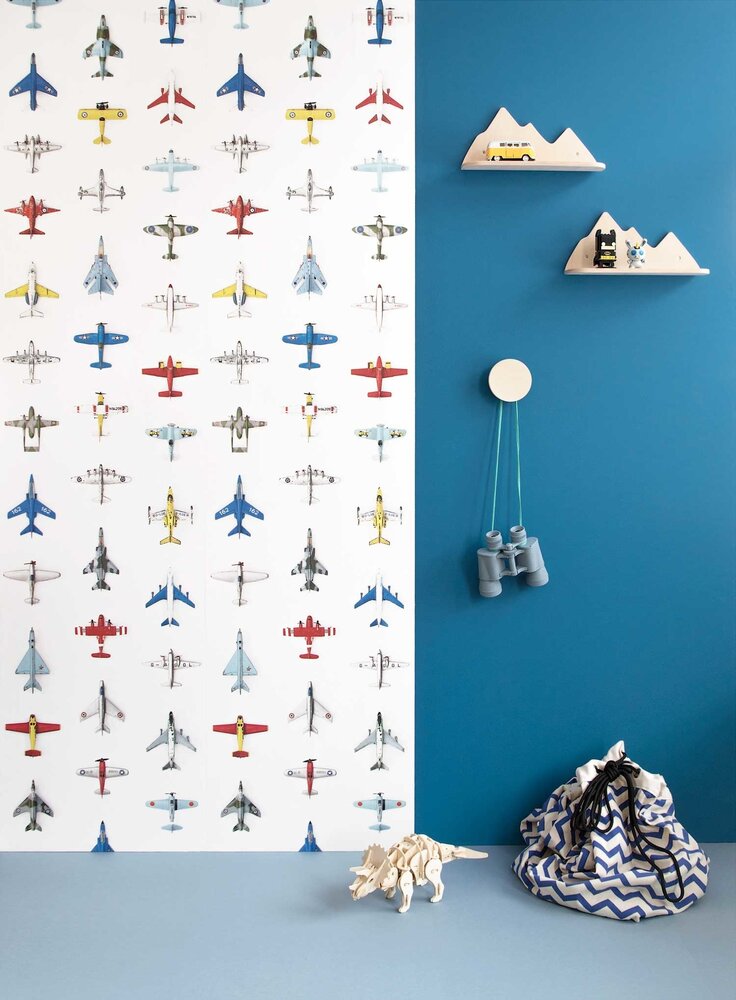 Kinderbehang Vliegtuigjes behang Kinderbehang Vliegtuigjes behang