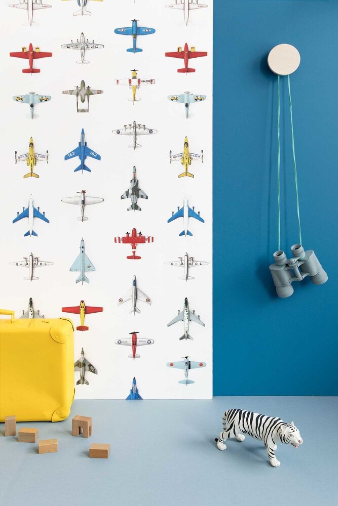 Kinderbehang Vliegtuigjes behang Kinderbehang Vliegtuigjes behang