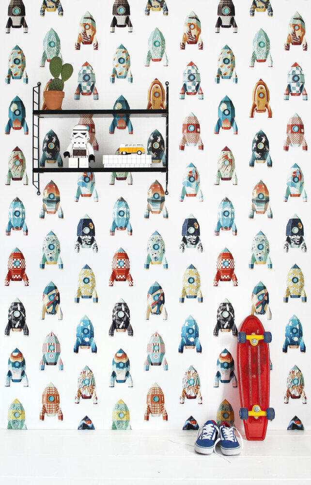 Kinderbehang Raket behang Kinderbehang Raket behang