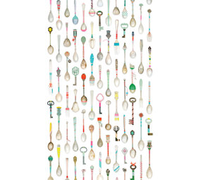 Theelepeltjes behang Theelepeltjes behang