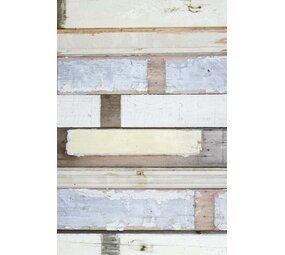 Sloophout behang - wit Sloophout behang - wit