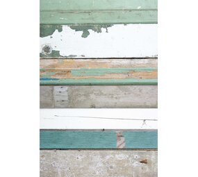 Sloophout behang - groen Sloophout behang - groen