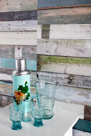 Kinderbehang Sloophout behang - groen Kinderbehang Sloophout behang - groen