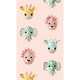 Wilde dieren behang - roze Wilde dieren behang - roze