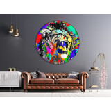 Muurcirkel Colourful lion Muurcirkel Colourful lion