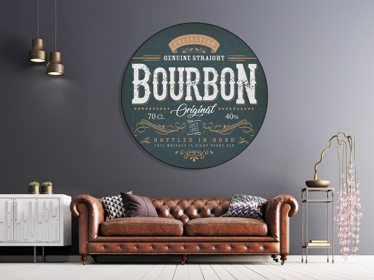 Muurcirkel Dibond Bourbon Muurcirkel Dibond Bourbon