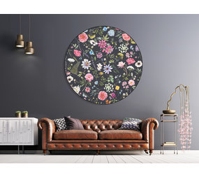 Muurcirkel Kleurrijke bloemen Muurcirkel Kleurrijke bloemen