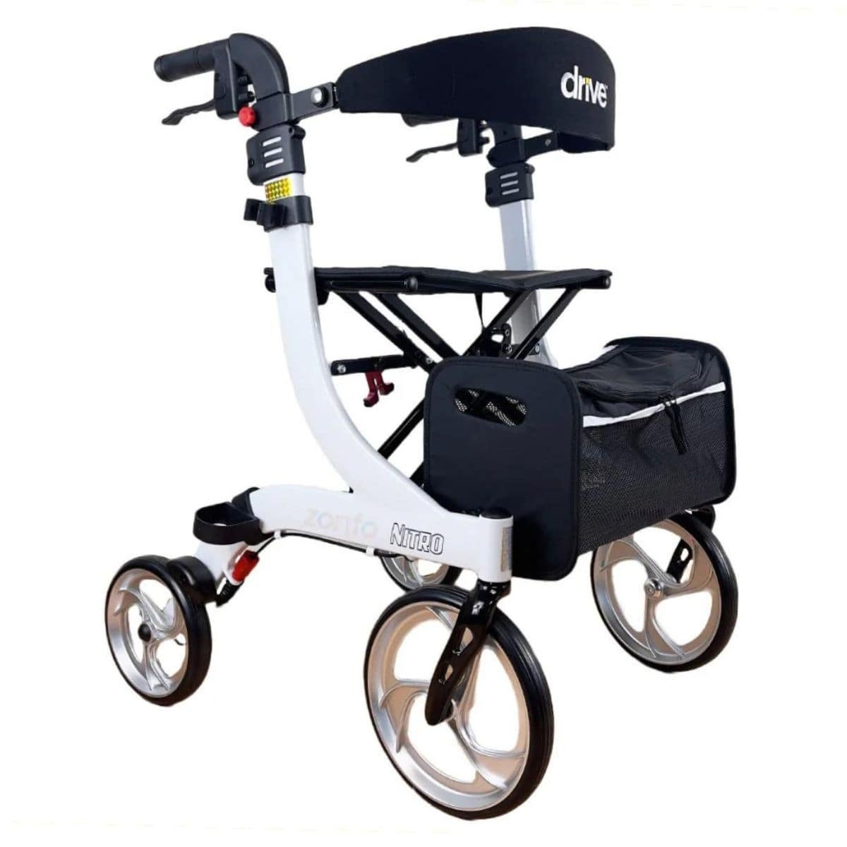 Drive Devilbiss Rollator Nitro - Wit - Medium (1,60m tot 1,80m) | Wit