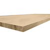 Eiken blad - fijnbezaagd - op maat - 2 cm dik - rustiek eikenhout (B/C) - smalle lamel (4-10 cm) - gelijmd eiken tablet - KD 8-12%