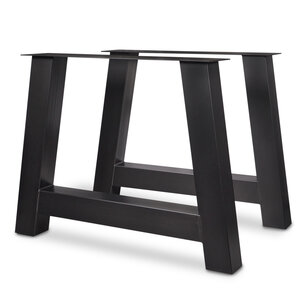 A-tafelpoten zwart - SET (2 stuks) - metaal - 10x10 cm - breedte: 78-95 cm