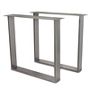 U tafelpoten - inox - 2x10 cm - breedte: 78 cm - hoogte: 72 cm - U poot set - geborsteld 304 RVS