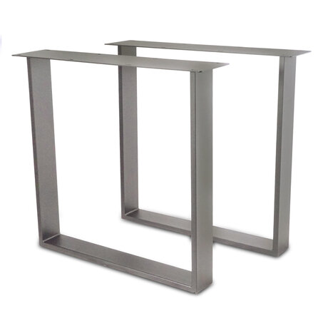 U tafelpoten - inox - 2x10 cm - breedte: 78 cm - hoogte: 72 cm - U poot set - geborsteld 304 RVS