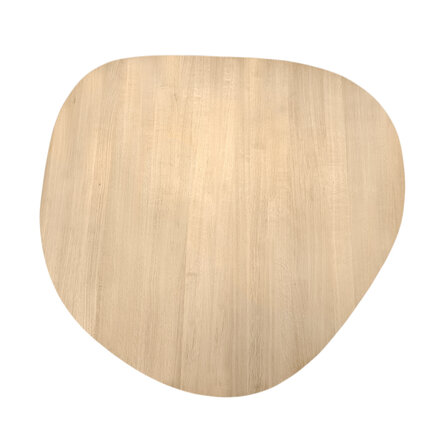 Organisch (rond) eiken tafelblad - 4 cm dik - prime eikenhout (A/B) - brede lamel (9-12 cm) - vaste kiezel afmetingen - gelijmd KD 8-12% Organisch (rond) eiken tafelblad - 4 cm dik - prime eikenhout (A/B) - brede lamel (9-12 cm) - vaste kiezel afmetingen - gelijmd KD 8-12%