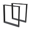 U twist tafelpoten zwart - metaal - 5,5x8 cm - breedte: 78 cm - hoogte: 72 cm - stalen U poot set met zwarte coating - RAL 9005