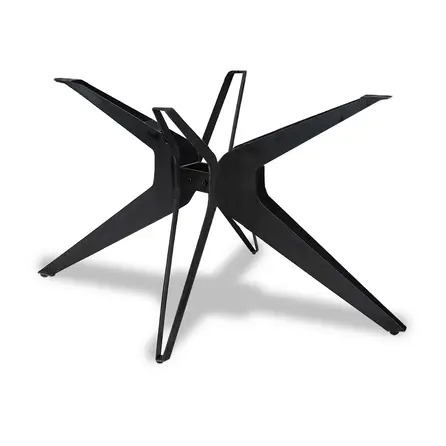 Hairpin matrix - zwart - 0,5 cm massief - 90x140 / 90x180 cm - hoogte: 72,5 cm - 3-delig taps stalen haarspeld spinnenpoot onderstel met zwarte coating - RAL 9005