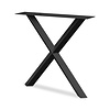 X twist tafelpoten zwart - metaal - 5,5x5,5 cm - breedte: 78 cm - hoogte: 72 cm - stalen X poot set met zwarte coating - RAL 9005