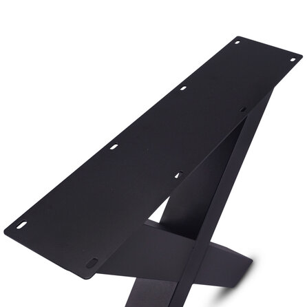 X tafelpoten zwart - metaal - 8x8 cm - breedte: 78 cm - hoogte: 72 cm - stalen X poot set met zwarte coating - RAL 9005
