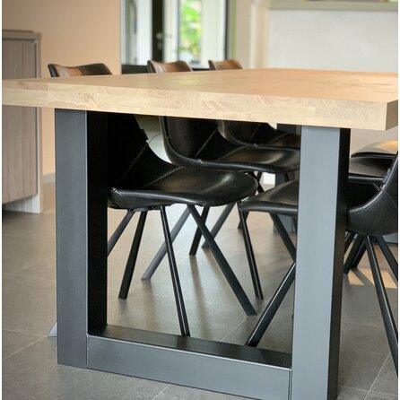 U tafelpoten zwart - metaal - 10x10 cm - breedte: 78 cm - hoogte: 72 cm - stalen U poot set met zwarte coating - RAL 9005
