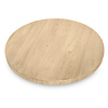 Rond eiken tafelblad - op maat - 4 cm dik - rustiek eikenhout (B/C) - brede lamel (9-12 cm) - gelijmd KD 8-12% Rond eiken tafelblad - op maat - 4 cm dik - rustiek eikenhout (B/C) - brede lamel (9-12 cm) - gelijmd KD 8-12%