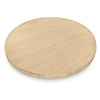 Rond eiken tafelblad - op maat - 4 cm dik - prime eikenhout (A/B) - brede lamel (9-12 cm) - gelijmd KD 8-12%