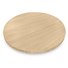 Rond eiken tafelblad - 2,7 cm dik - prime eikenhout (A/B) - brede lamel (9-12 cm) - vaste afmetingen - gelijmd KD 8-12%