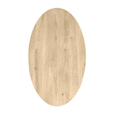 Ovaal / ellips eiken tafelblad - 4 cm dik - rustiek eikenhout (B/C) - medium lamel (6-12 cm) - vaste afmetingen - gelijmd KD 8-12%
