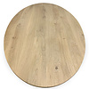 Ovaal / ellips eiken tafelblad met verjongde rand - 3 cm dik - rustiek eikenhout (B/C) - medium lamel (6-12 cm) - vaste afmetingen - gelijmd KD 8-12%
