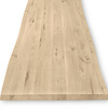 Eiken CNC boomstam tafelblad - op maat - 3 cm dik - rustiek eikenhout (B/C) - smalle lamel (4-10 cm) - gelijmd KD 8-12%
