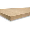 Eiken blad - gezandstraald - op maat - 3 cm dik - prime eikenhout (A/B) - smalle lamel (4-10 cm) - gelijmd eiken tablet - KD 8-12%