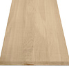 Eiken blad - fijnbezaagd - op maat - 4 cm dik - prime eikenhout (A/B) - smalle lamel (4-10 cm) - gelijmd eiken tablet - KD 8-12%