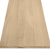 Eiken blad - fijnbezaagd - op maat - 3 cm dik - prime eikenhout (A/B) - smalle lamel (4-10 cm) - gelijmd eiken tablet - KD 8-12%