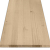 Eiken blad - fijnbezaagd - op maat - 4 cm dik - rustiek eikenhout (B/C) - smalle lamel (4-10 cm) - gelijmd eiken tablet - KD 8-12%