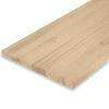 Eiken blad - fijnbezaagd - op maat - 3 cm dik - rustiek eikenhout (B/C) - smalle lamel (4-10 cm) - gelijmd eiken tablet - KD 8-12%