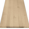 Eiken blad - fijnbezaagd - op maat - 3 cm dik - rustiek eikenhout (B/C) - smalle lamel (4-10 cm) - gelijmd eiken tablet - KD 8-12%