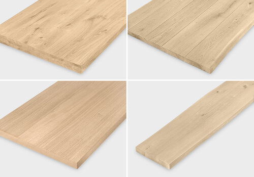 Eiken tafelblad - speciaal (bewerkt) Alle speciale eiken tafelbladen - Diverse bijzondere afwerkingen & bewerkingen, direct online te bestellen bij EIKENvakman.be - de online eikenhout specialist!