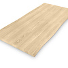 Eiken CNC boomstam tafelblad - 3 cm dik - prime eikenhout (A/B) - smalle lamel (4-10 cm) - vaste afmetingen - gelijmd KD 8-12%