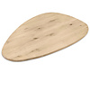 Organisch eiken tafelblad - 3 cm dik - rustiek eikenhout (B/C) - smalle lamel (4-10 cm) - vaste kiezel afmetingen - gelijmd KD 8-12%