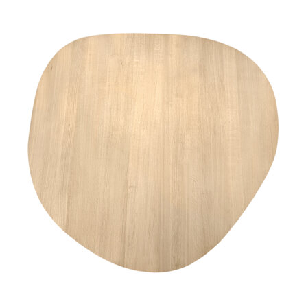 Organisch (rond) eiken tafelblad- 4 cm dik - prime eikenhout (A/B) - smalle lamel (4-10 cm) - vaste kiezel afmetingen - gelijmd KD 8-12%