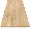 Eiken tafelblad - 3 cm dik - rustiek eikenhout (B/C) - smalle lamel (4-10 cm) - vaste afmetingen - gelijmd KD 8-12%