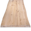 Eiken CNC boomstam tafelblad - op maat - 2-laags massief - 6 cm dik - rustiek eikenhout (B/C) - smalle lamel (4-10 cm) - gelijmd KD 8-12%