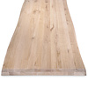 Eiken CNC boomstam tafelblad - op maat - 2-laags massief - 8 cm dik - rustiek eikenhout (B/C) - smalle lamel (4-10 cm) - gelijmd KD 8-12%