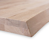 Eiken CNC boomstam tafelblad - op maat - 2-laags massief - 8 cm dik - rustiek eikenhout (B/C) - smalle lamel (4-10 cm) - gelijmd KD 8-12%