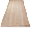 Eiken CNC boomstam tafelblad - op maat - 2-laags massief - 6 cm dik - prime eikenhout (A/B) - smalle lamel (4-10 cm) - gelijmd KD 8-12%