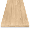Eiken tafelblad - 2-laags massief - op maat - 6 cm dik - rustiek eikenhout (B/C) - smalle lamel (4-10 cm) - gelijmd KD 8-12%
