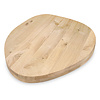 Organisch (rond) eiken tafelblad - 2-laags massief - 8 cm dik - rustiek eikenhout (B/C) - smalle lamel (4-10 cm) - vaste kiezel afmetingen - gelijmd KD 8-12%