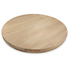 Rond eiken tafelblad - 2-laags massief - 6 cm dik - prime eikenhout (A/B) - smalle lamel (4-10 cm) - vaste afmetingen - gelijmd KD 8-12%