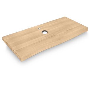 Eiken CNC boomstam wastafelblad - op maat - 4 cm - prime - brede lamel Eiken CNC boomstam wastafelblad - op maat - 4 cm - prime - brede lamel