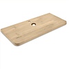 Eiken wastafelblad met ronde hoeken - op maat - 4 cm dik - rustiek eikenhout (B/C) - smalle lamel (4-10 cm) - gelijmd KD 8-12% Eiken wastafelblad met ronde hoeken - op maat - 4 cm dik - rustiek eikenhout (B/C) - smalle lamel (4-10 cm) - gelijmd KD 8-12%
