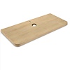 Eiken wastafelblad met ronde hoeken - op maat - 4 cm dik - prime eikenhout (A/B) - smalle lamel (4-10 cm) - gelijmd KD 8-12%