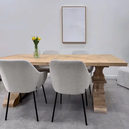 Klos- / Kloosterpoten - eiken - breedte: 78 cm - hoogte: 72 cm - Potenset - gelijmd rustiek eikenhout - KD 8-12%